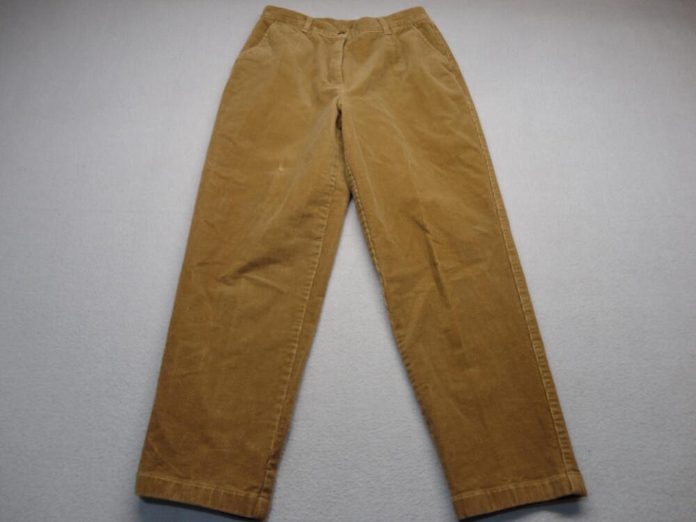 L.L. Bean Pants Womens 0 Brown Corduroy Straight Leg Stretch Chino